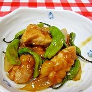 鶏もも肉とししとうの照り焼き